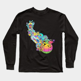 Strange Art Series Art 11 Retro Spacenuts Long Sleeve T-Shirt